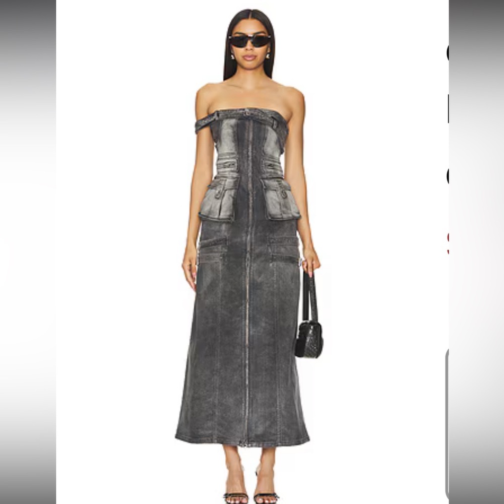 MARRKNULL Cargo Dress in Black denim dress